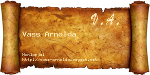 Vass Arnolda névjegykártya