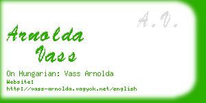 arnolda vass business card